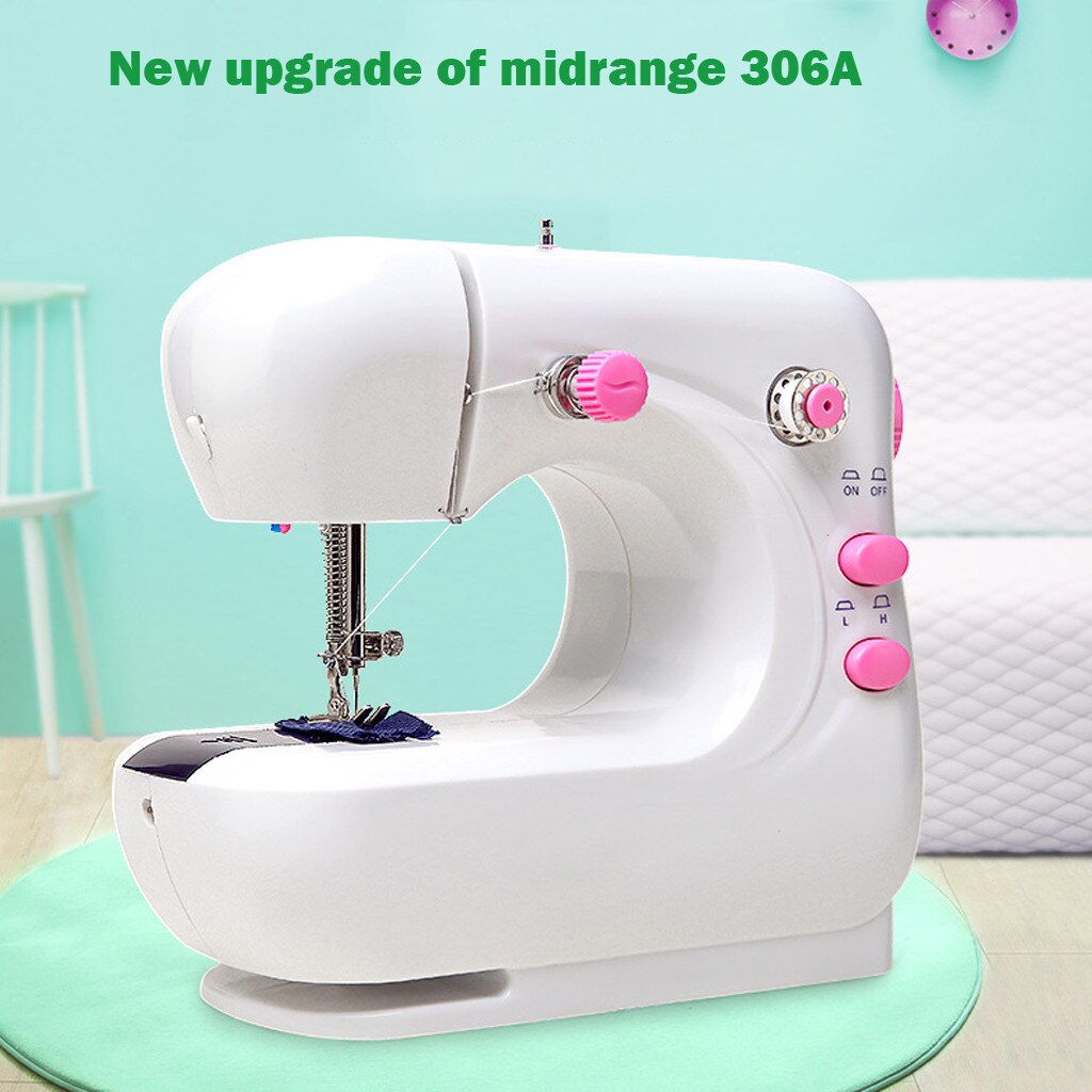Mini Electric Handheld Sewing Machine With Led Multifunction Dual Speed Double Thread Automatic Tread Rewind Sewing Machine