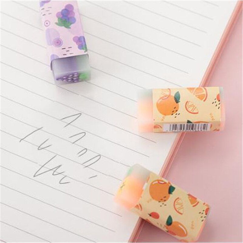 3 uds fruta de goma suave de goma para borrar de estudiante plastilina para dibujo lápiz goma suministros para arte de papelería