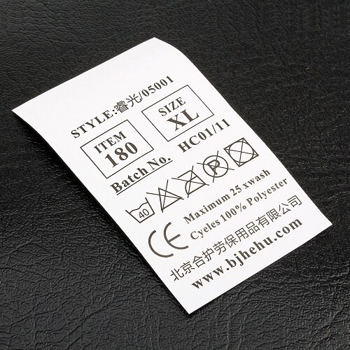 1000 stks niet-geweven stof Custom Kledingstuk Wasvoorschrift Wasbare instructie Label voor Huishoudtextiel 1000 stks/partij: Sample Fee