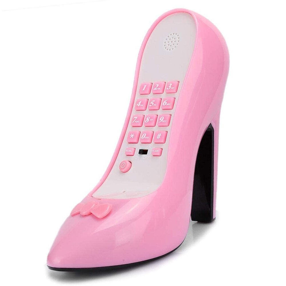 Korkeakorkoiset kengät muotoinen puhelin muodikas johdollinen pöytäpuhelin kotitoimisto lankapuhelin puhelin fijo