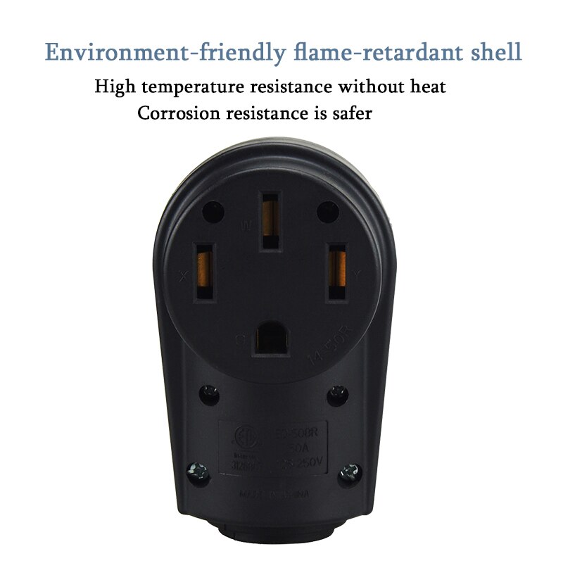 [Nema 14-50R] 50 Amp Heavy Duty RV EV Replacement Socket, Nema 14-50R Female, 50AMP Replacement Power Plug Assembly