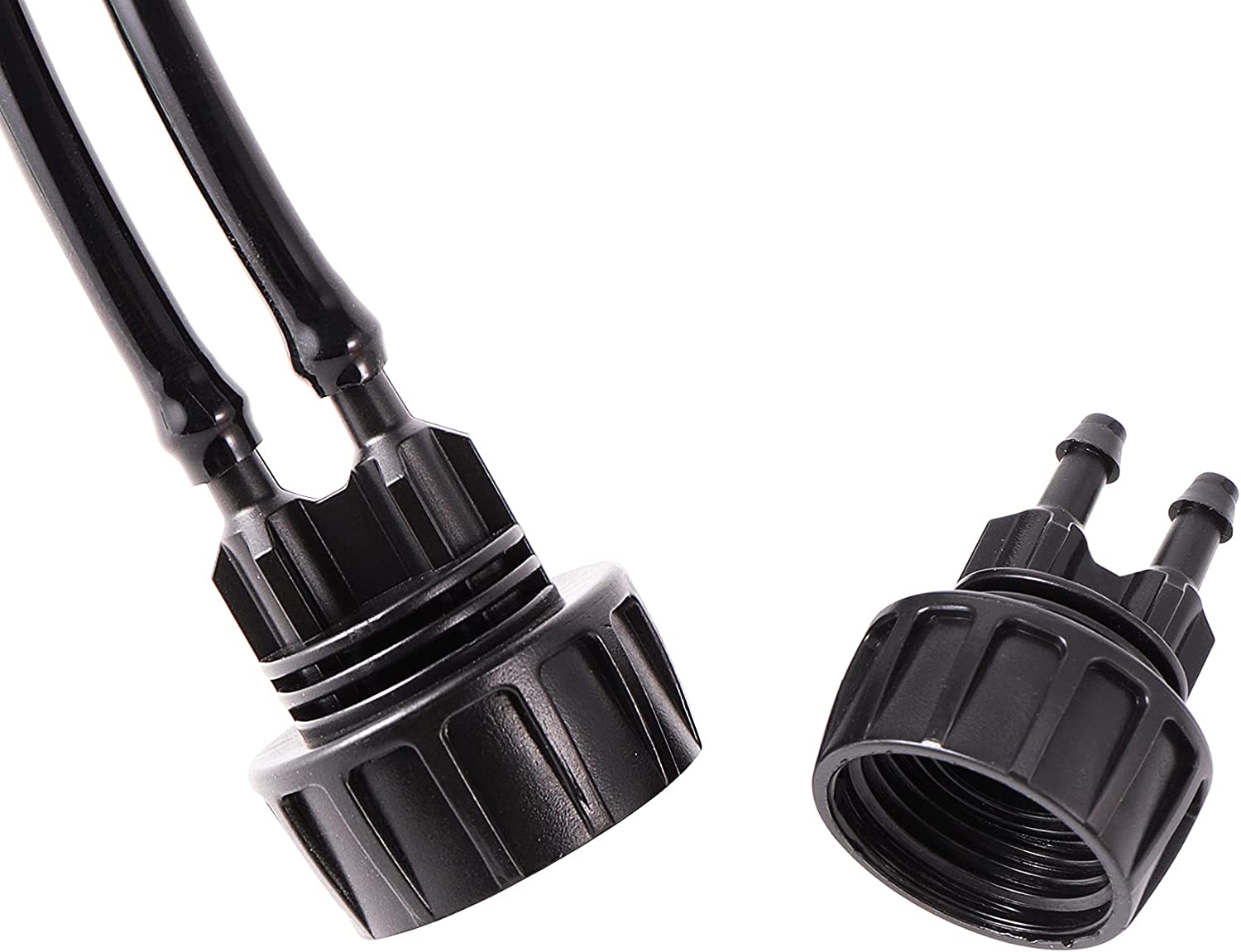 Raccords d'arrosage goutte-à-goutte, raccords de dérivation à simple et double tuyau en té barbelé de 1/4 pouces, connecteur de tuyau de 4/7mm, 2 pièces