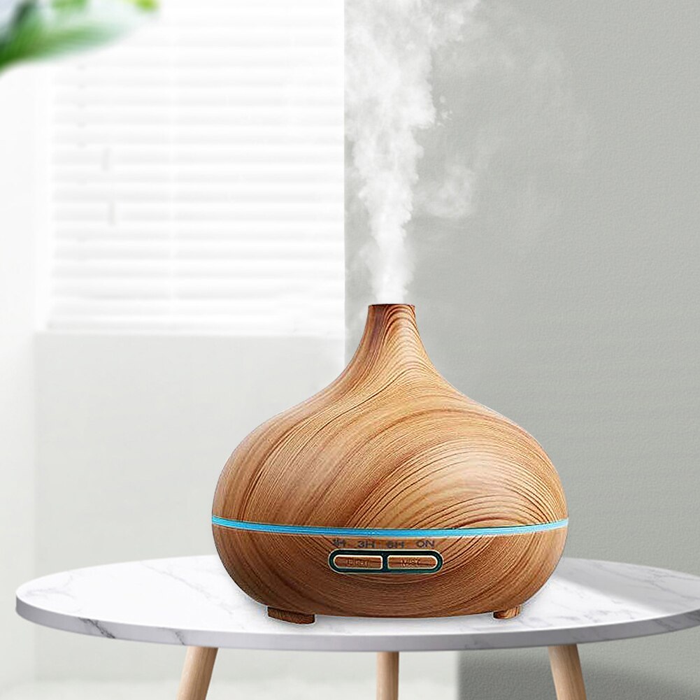 Aroma Essential Oil Diffuser Aromatherapy Air Diffuser 7 Color LED Lights Wood Grain Ultrasonic Mist Humidifier Car Mist Maker