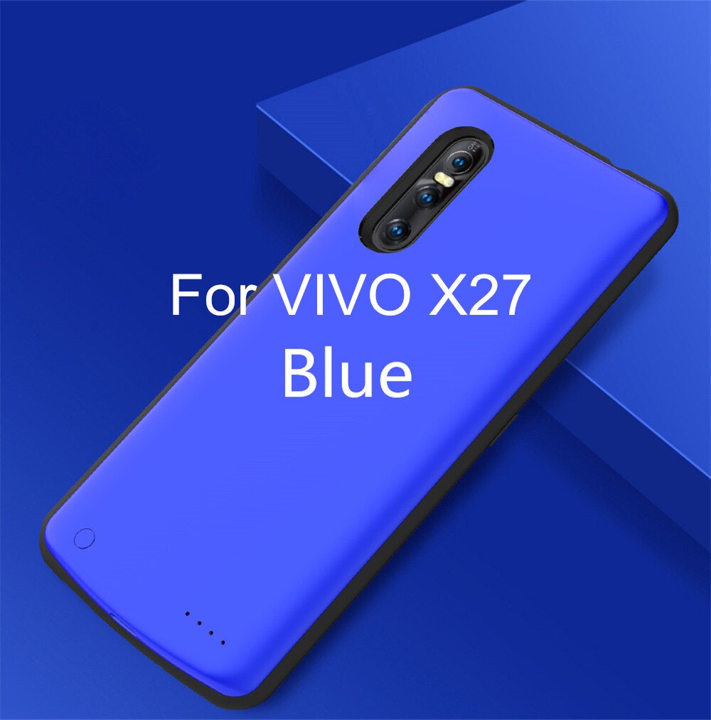 6500Mah Draagbare Power Bank Case Voor Vivo X27 Pro Extended Telefoon Batterij Power Case Voor Vivo X27 Batterij charger Cover: Blue For Vivo X27