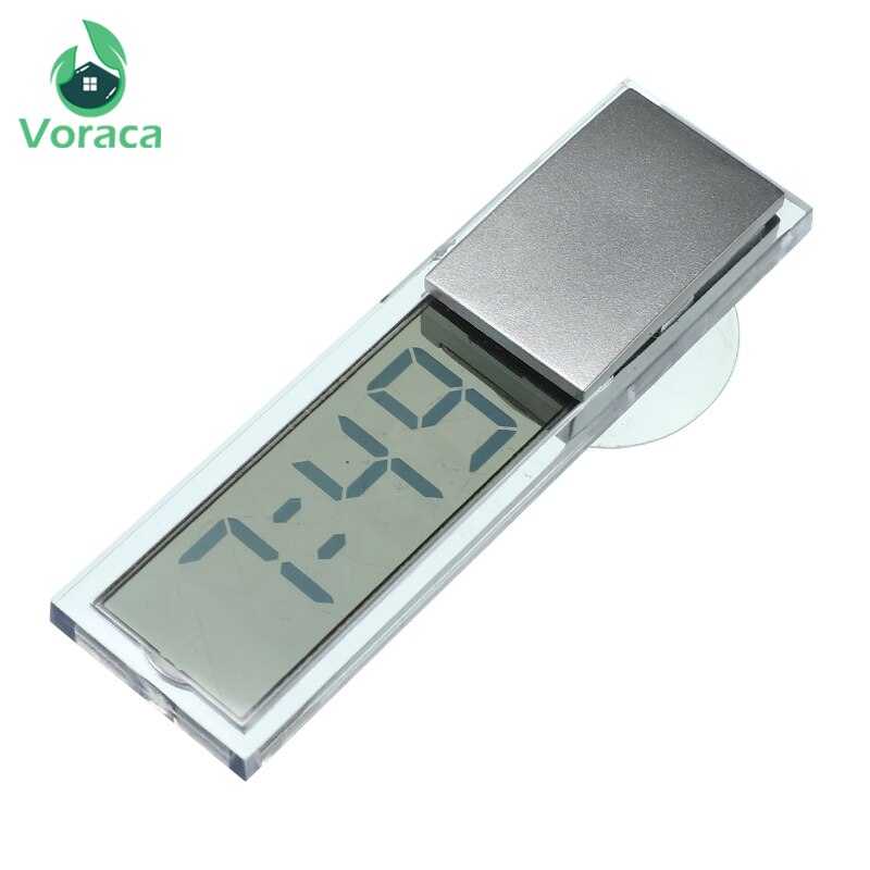 Horloge numérique pour voiture | Mini horloge numérique électronique, Mini Durable transparente LCD, horloge numérique de voiture, avec ventouse, décoration de maison universelle