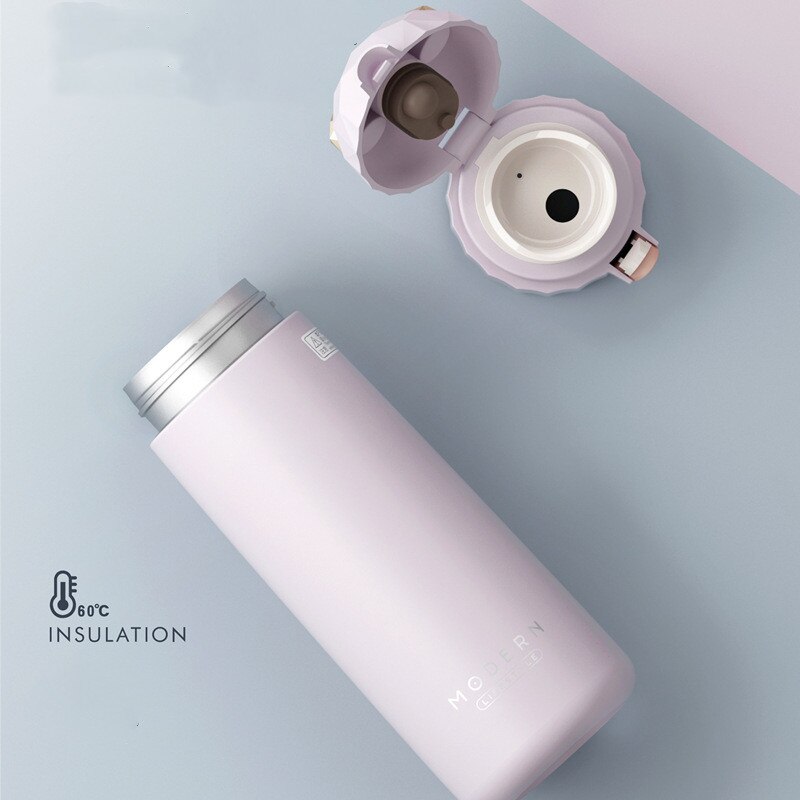 Termo de acero inoxidable de doble pared, bonito termo para café, té, leche, Taza de Viaje, termos, botella de , taza con aislamiento térmico para mujeres