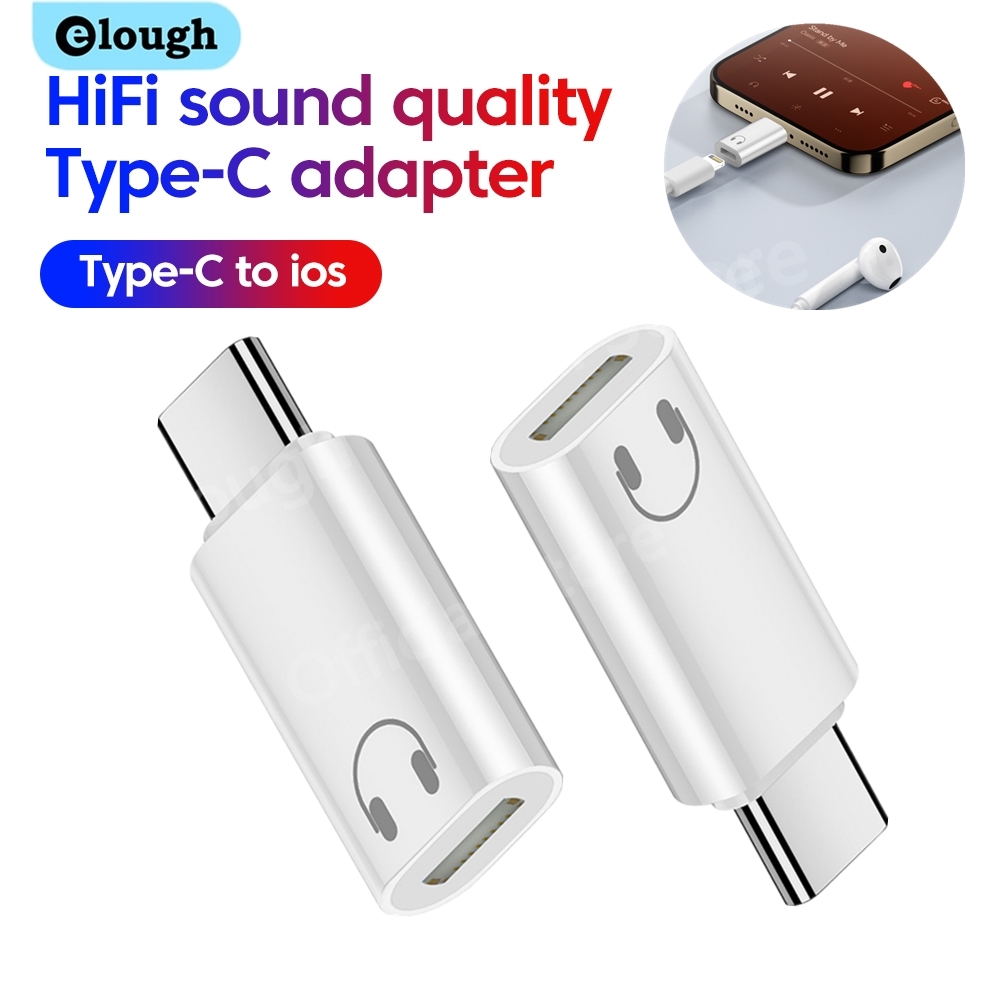 Adaptador Elough Lightning a tipo C para iPhone 16 15 iPad auriculares con cable IOS hembra a USB C macho adaptador de auriculares Audio AUX