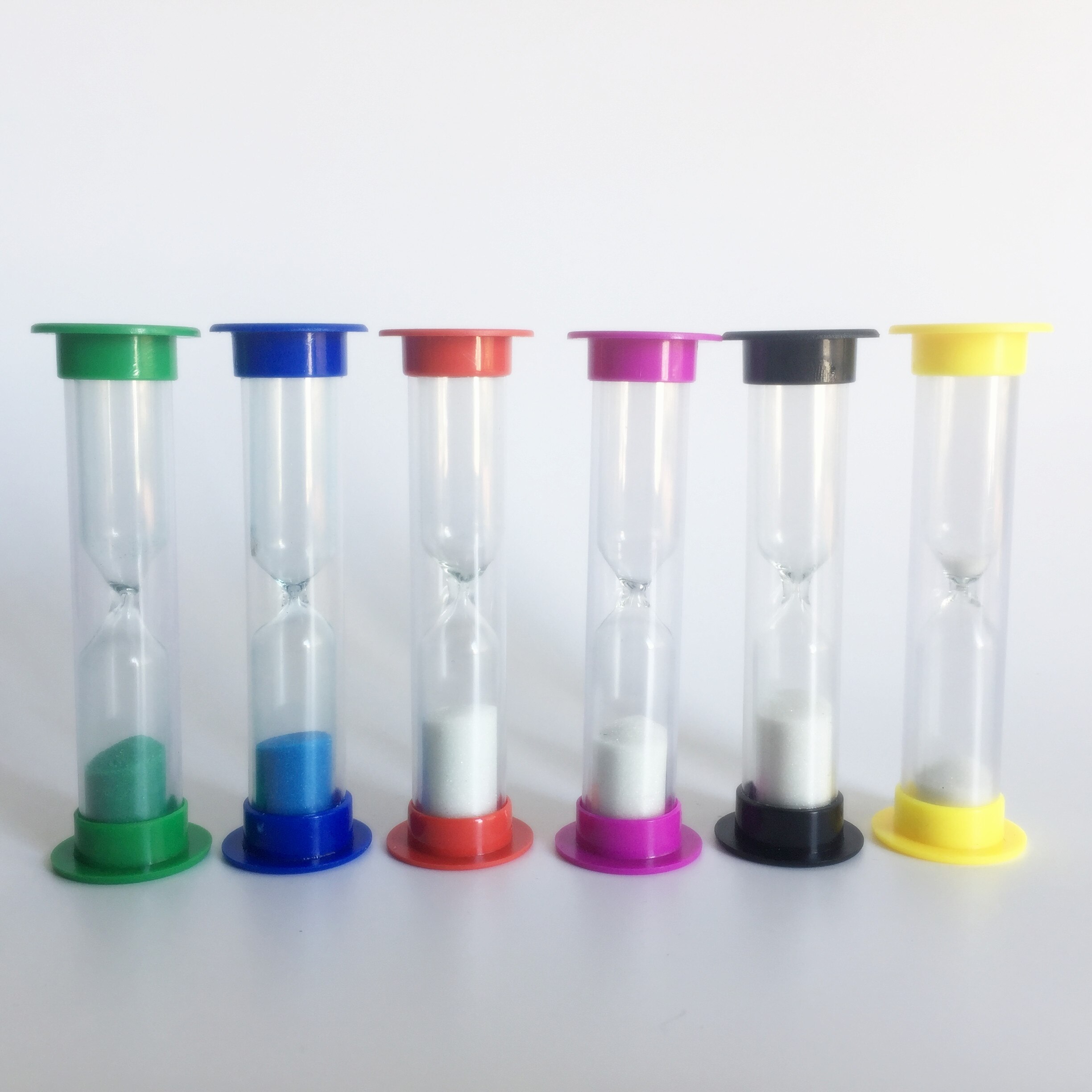 Plastic sand timer,Plastic hourglass, 5 minutes sand timer with White sand cooking sand timer shower hourglass
