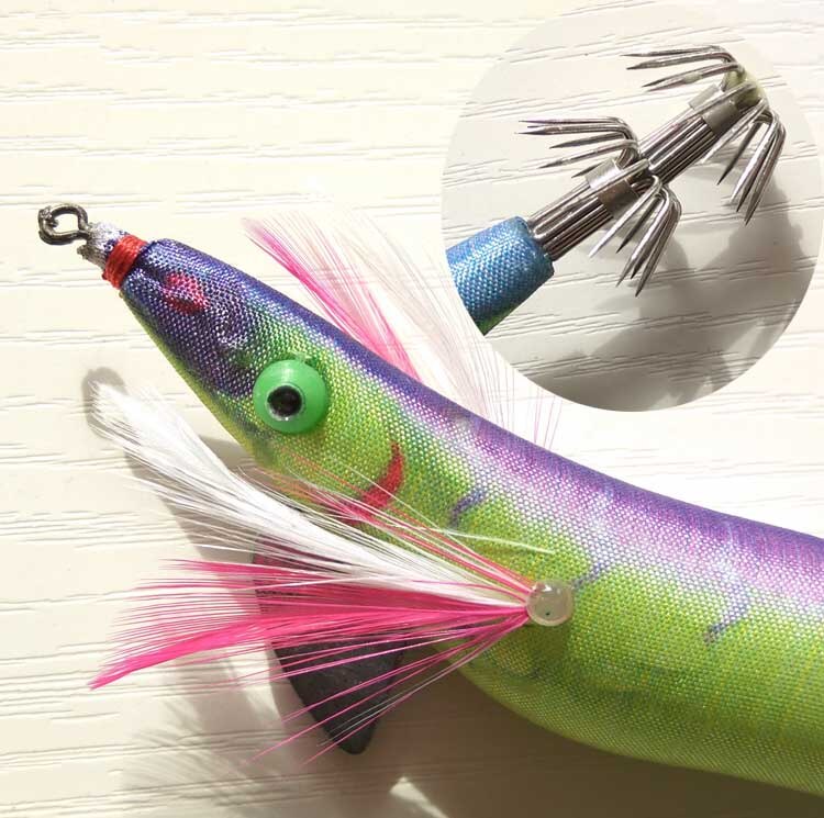 5pcs Top Gold/Shine color calamar squid jigs Japan type fishing squid lures Hard fishing lure strong fishing hook