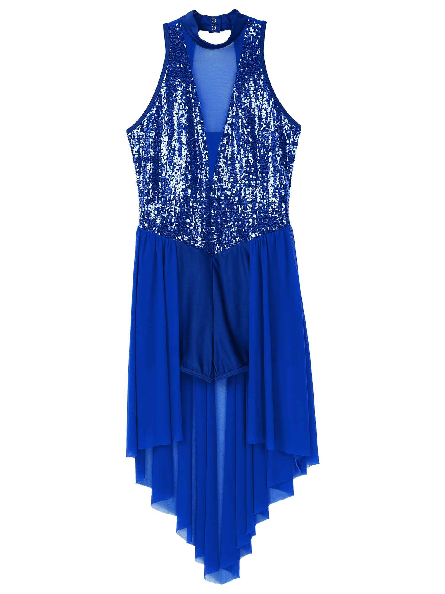 Vrouwen Ballroom Ballet Dans Jurk Volwassen Glanzende Mouwloze Latin Lyrische Dans Turnpakje Jurk Ballerina Stage Performance Danskleding