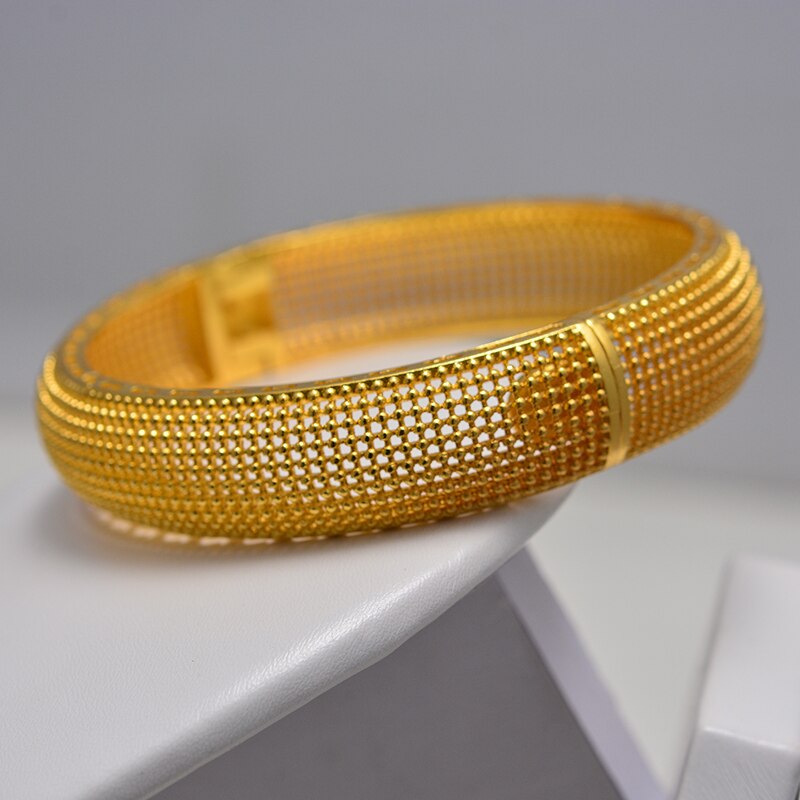 Annayoyo nova moda ouro cor pulseiras de casamento para mulheres noiva pode abrir pulseiras etíope/frança/africano/dubai jóias presentes