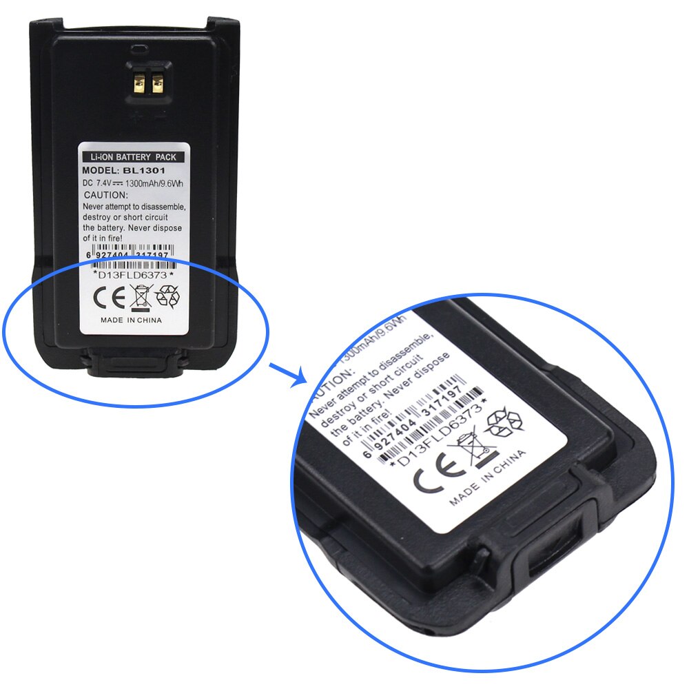 2X Two-Way Radio Battery for HYT BL1301 BL1719,fits HYT TC-446S TC-518 TC-580 TC-560 TC-585 TC-500S