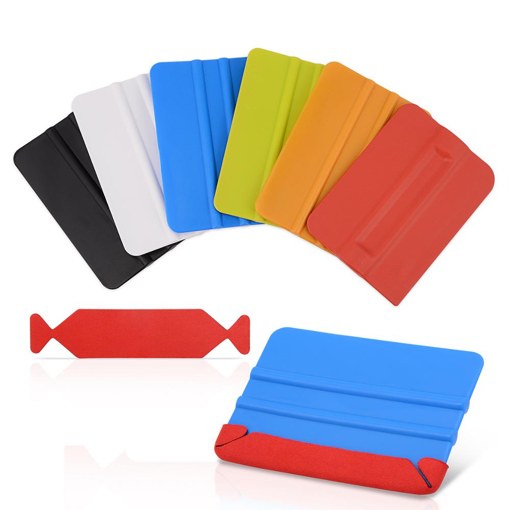 FOSHIO-ESPÁTULA de envoltura de vinilo para coche, tela de fieltro impermeable, protector de fibra de carbono, rascador de tinte de Ventanilla, 10/50/100 Uds.