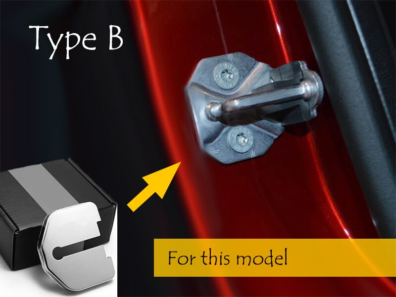 Door Lock Cover Caps Protective Car-styling Stainless Steel For Volvo V40 V50 V60 V70 V90 S40 S80 S90 XC40 XC60 XC70 XC90: Type B