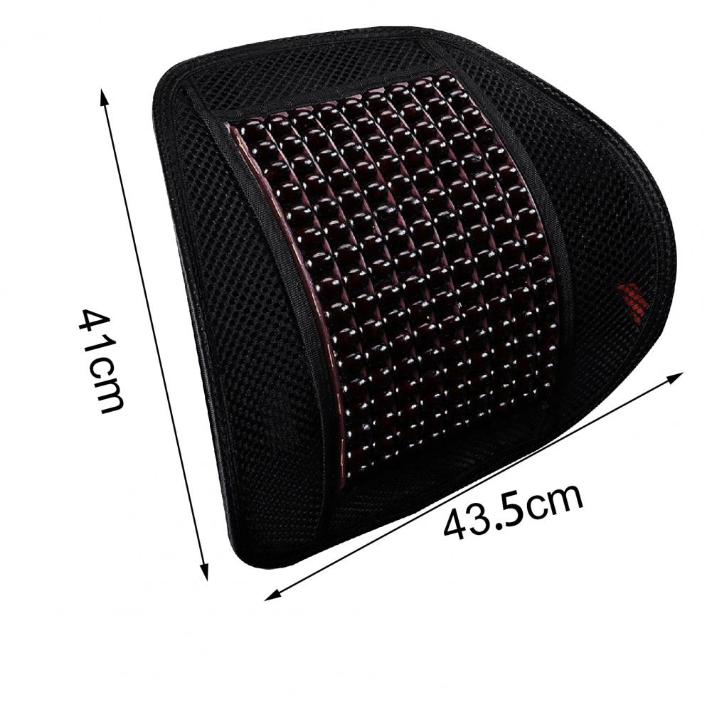 Wooden Bead Backrest Adjustable Breathable Undeformable Soft Chair Back Cushion for Car
