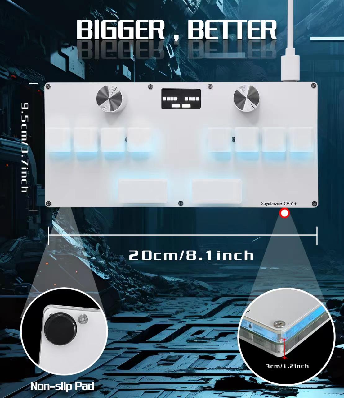 CM51 SayoDevice OSU DJ MAX OUTEMU/Gateron Schakelaars Snelle Trigger Magnetische Schakelaars Toetsenbord Met Knop Scherm Kopiëren Plakken Shotcut