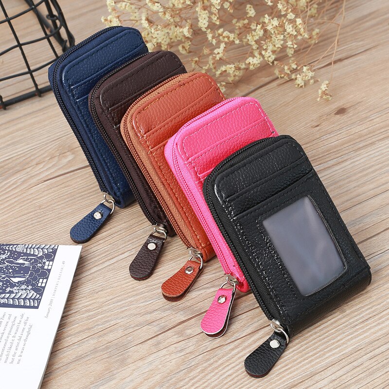 5-Kleur Vintage Pu Lederen Mannen Vrouwen Blokkeren Rits Portemonnee Reizen Reis Bank Credit Card Houder Organizer Purse Bag case