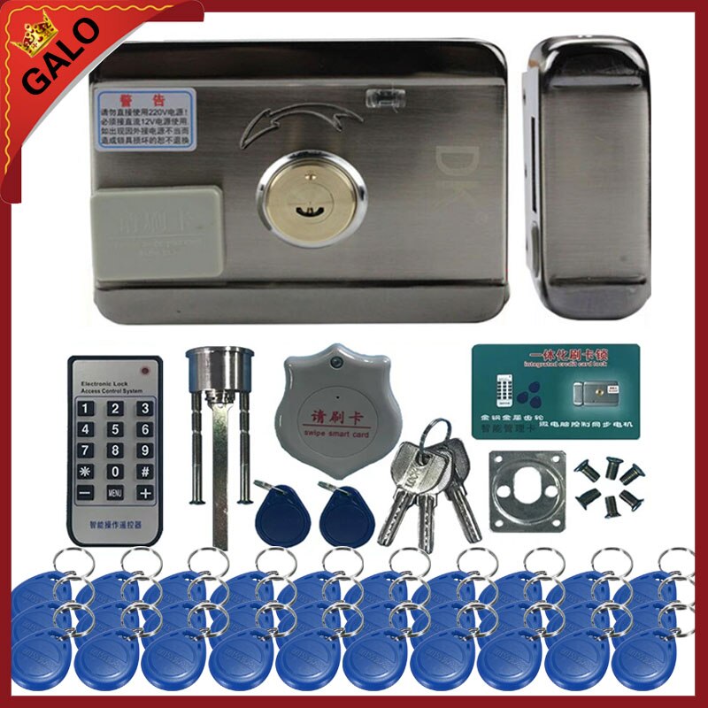 wifi control Electric lock & gate lock Access Control system Electronic integrated RFID Door Rim lock with ID reader 125khz: D 30 ps tags