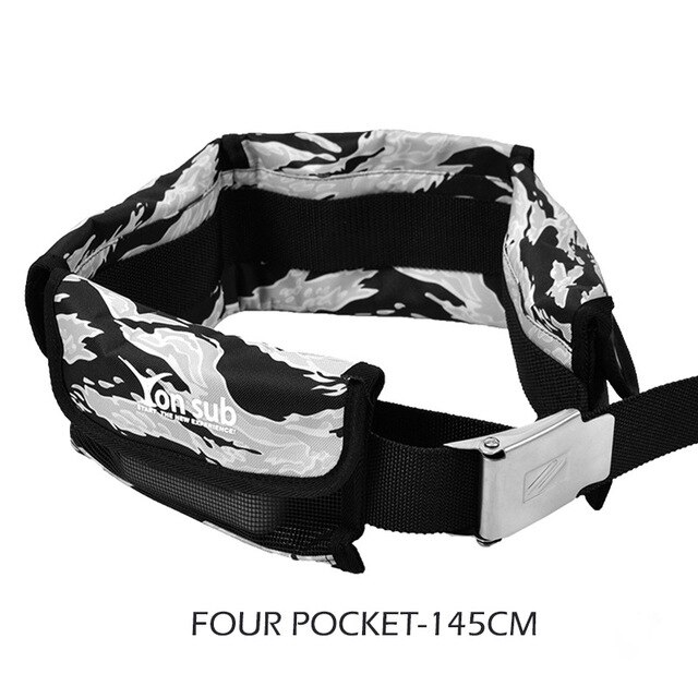 Bolsa de cinturón de peso para submarinismo, pesca submarina, cinturón de peso de repuesto con hebilla de acero inoxidable de liberación rápida, accesorios de buceo: Camo Grey 145cm