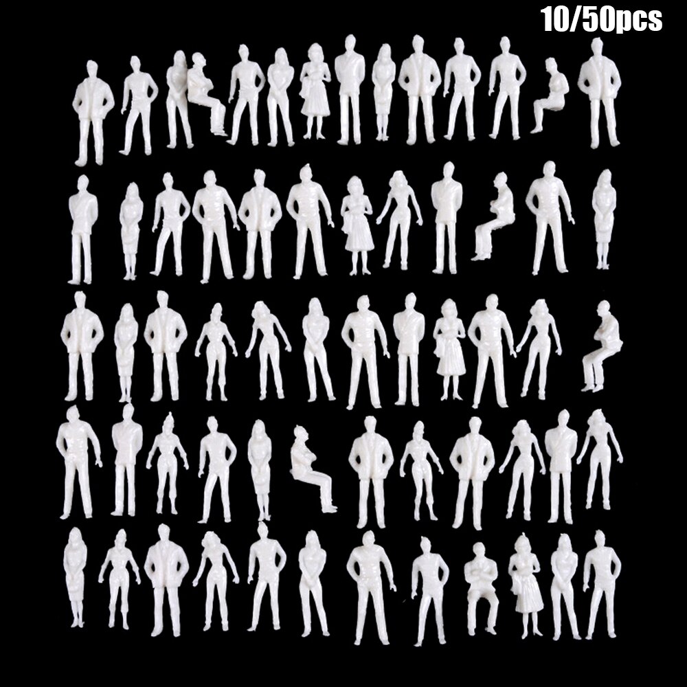 10/50Pcs 1:50/75/100/150/200 Human Model Scale Miniature White Figures Multi-Style Pose Architectural Model ABS Plastic People