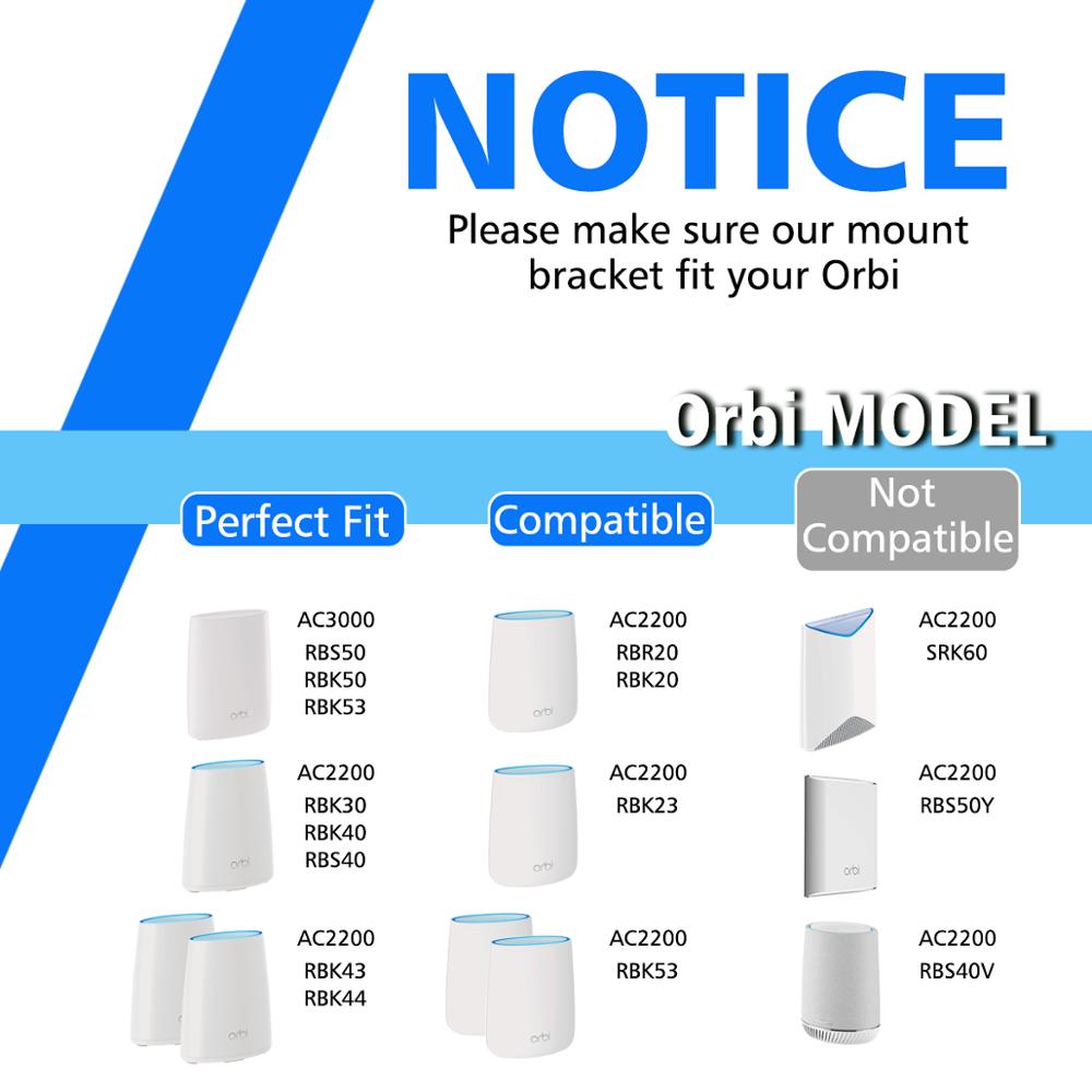 Support robuste en acrylique transparent pour montage mural pour routeur Netgear Orbi WiFi RBS40, RBK40, RBS50, RBK50, AC2200, AC3000