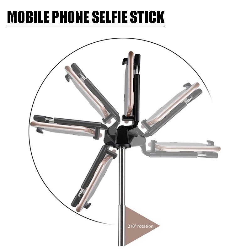 Stativ til telefon universal teleskoppind med telefonholder klip selfie stick aluminium stativ til mobil til alle smartphones