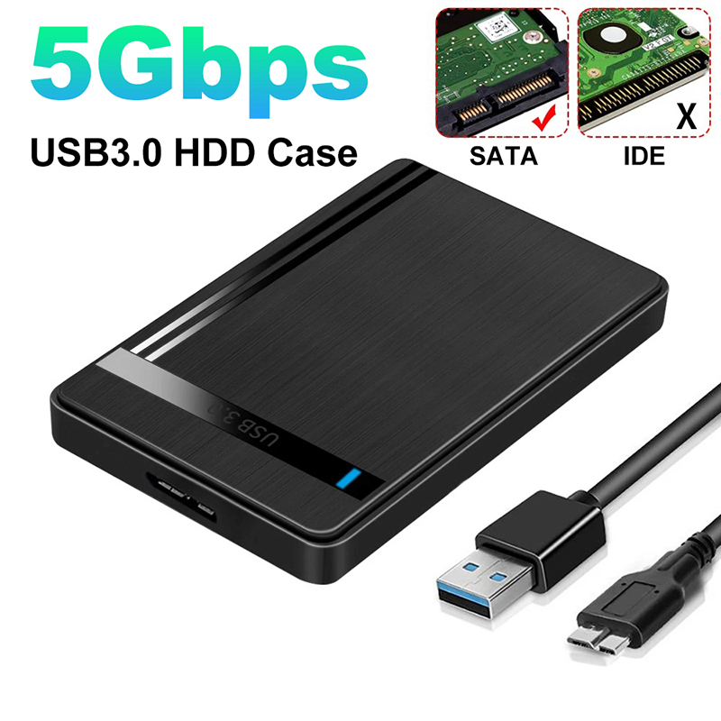 2.5" SATA USB 3.0 HDD-kotelo - Ulkoinen kiintolevykotelo USB 2.0 -kaapelilla