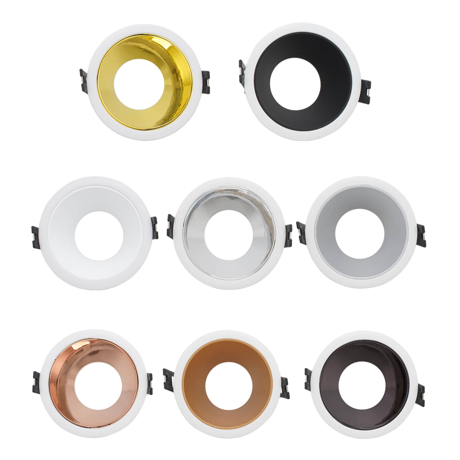 NO Adjustable Fixtures Downlight Holder Open Hole Cut Out 80mm Recessed Light LED Ceiling GU10 MR16 Lamp Holder