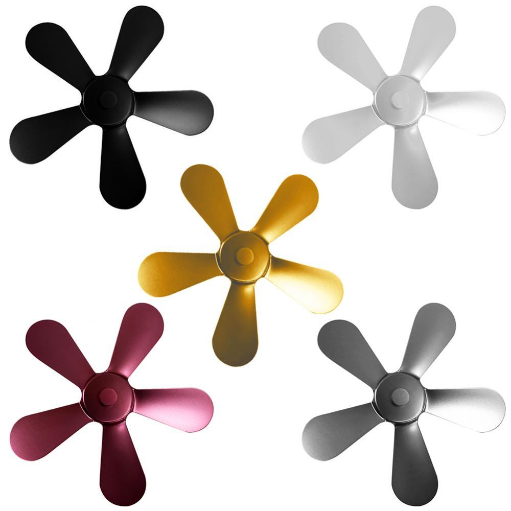 5-Blade4 Fireplace Fan Metal Heat Stove Fan Heat Powered Wood Burning Log Stove Fan Saving Fuel Wood Burner Fireplace Fan