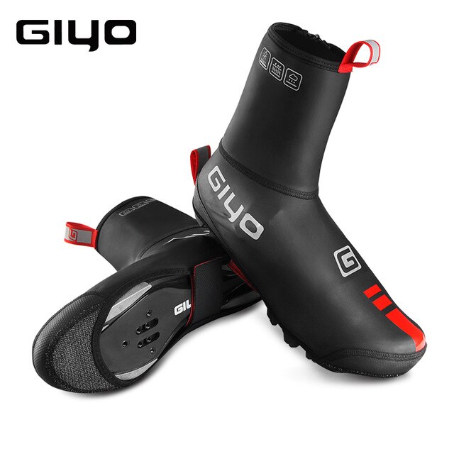 Giyo fiets overschoenen waterdicht winddicht regenbestendig fleece mtb racefiets warme fietsschoenen overschoenen fiets winter thermische beschermer: Nylon  - 02b dun / Xl 43-44