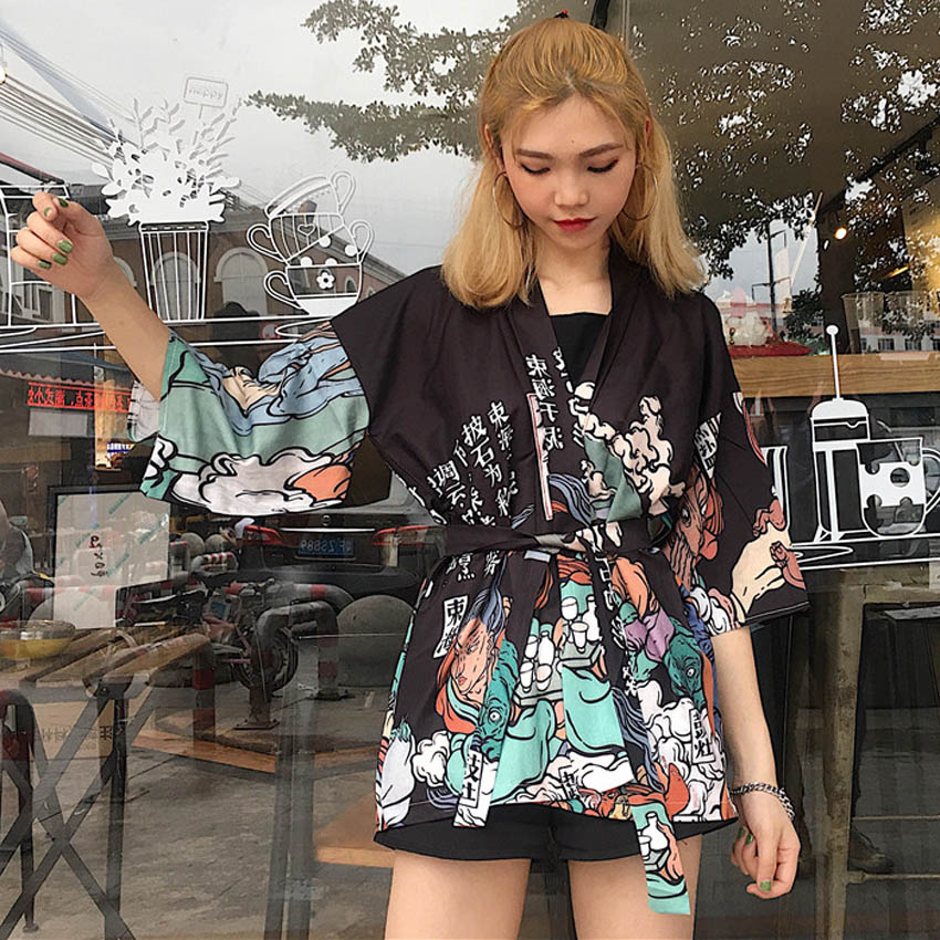 Estilo japonês homem ukiyo-e haori quimono tradicional harajuku japão feminino protetor solar xale samurai traje lazer yukata cadigan