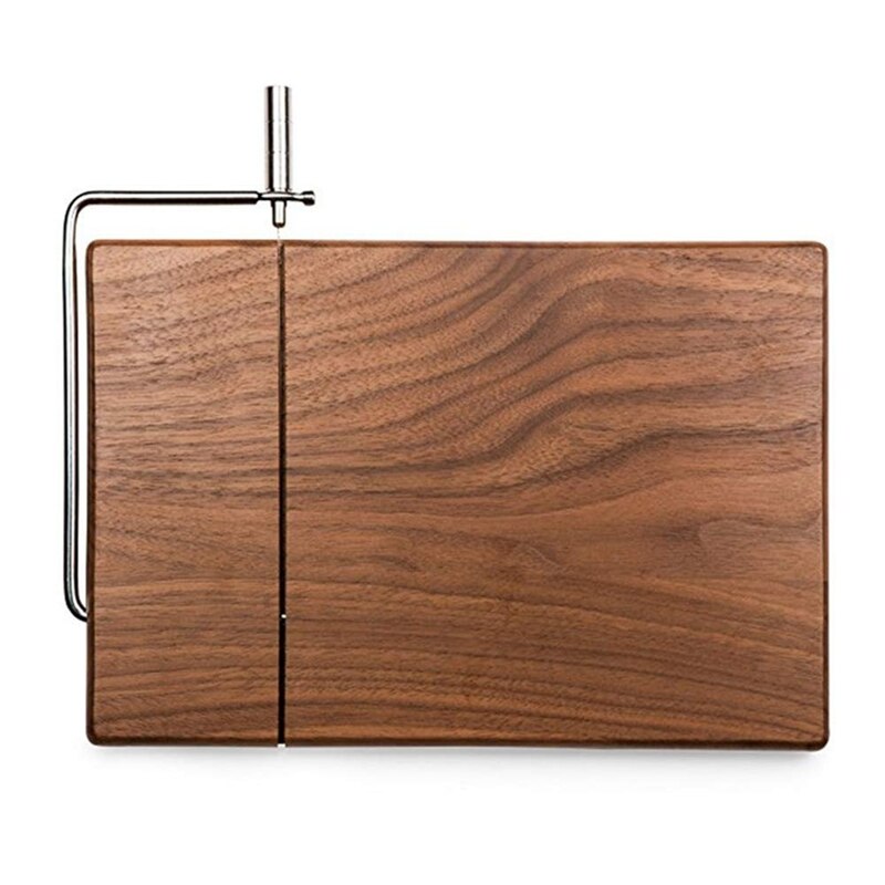 Cheese Slicer, Sapele Wood Cheese Cutter with Durable Wire Cutting Board, Cheese Butter Dessert Food Slicer