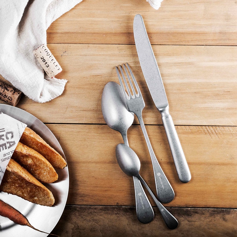 Antique Vintage Roma Flatware set stainless steel Cutlery Old English Style Vintage Thicken Dishwasher Safe HH ART