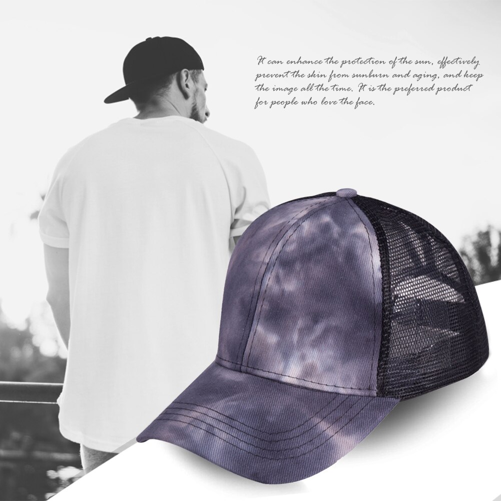 Tie Geverfd Paardenstaart Baseball Cap Mesh Ponycap Snapback Vrouwen Mannen Verstelbare Zomer Outdoor Fietsen Sport Casual Zonneklep Hoed