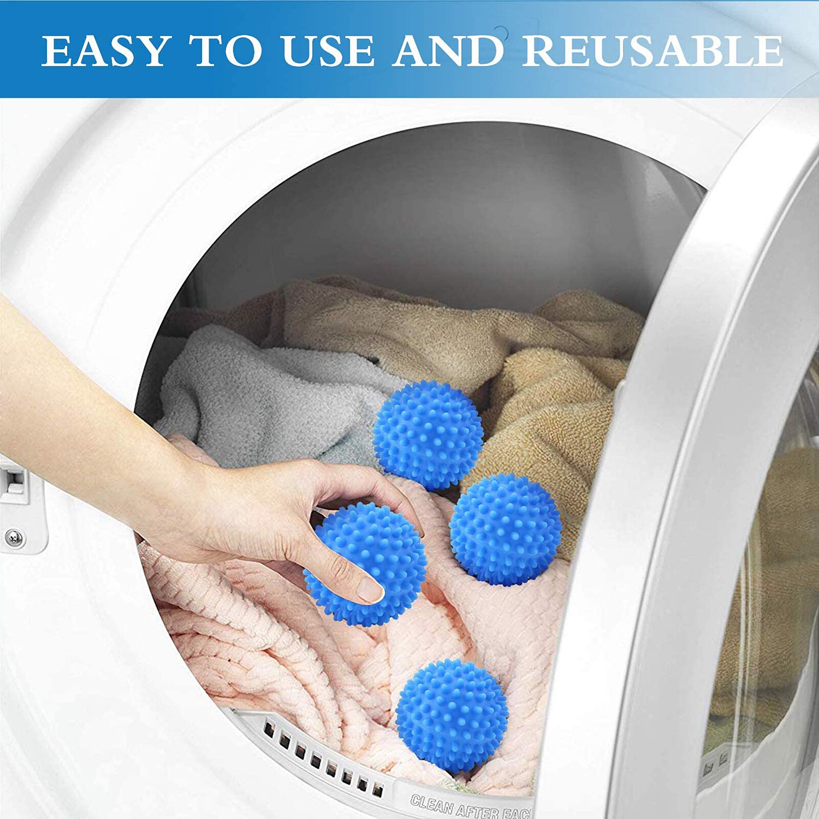 4 stk / sæt pvc genanvendelige tørretumbler bolde vaskerum kugle vask tørring skyllemiddel kugle til hjemmetøj rengøring vask tilbehør