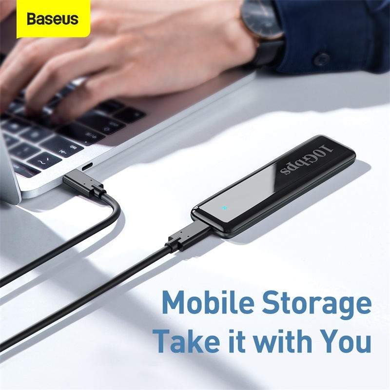 Baseus M2 SSD Case NVME SSD Enclosure SATA To USB Type C 3.1 SSD Disk Case 10Gbps M.2 NGFF SATA M/B Key External Hard Drive Box
