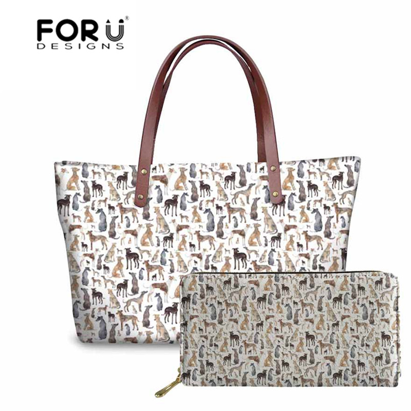 FORUDESIGNS Greyhound Hond Printing Schoudertassen voor Vrouwelijke Luxe Handtassen Vrouwen Tassen Handtassen: YQ1804ALZ21