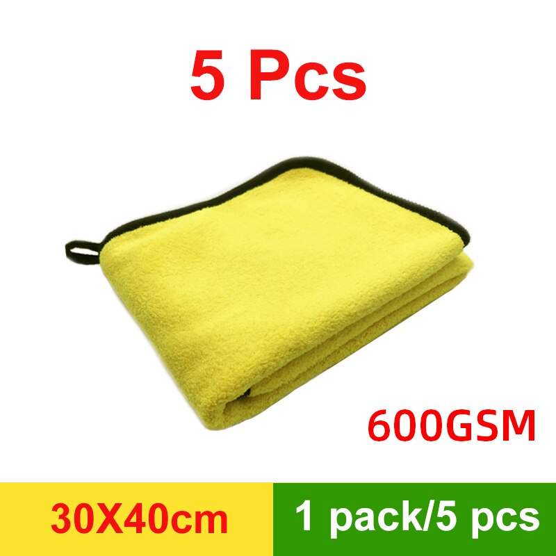Microfiber Towel Car Microfiber Cloth Wash Towel Microfiber Cleaning Cloth Car Wash Drying Towel Auto Detailing: 30x40x5pcs