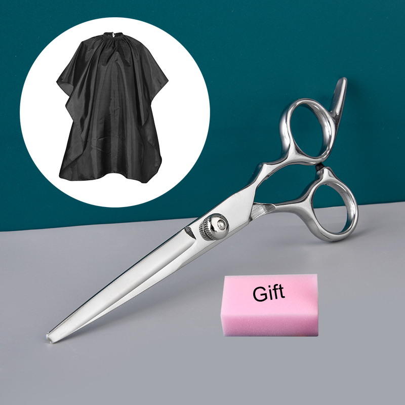 Stainless Steel Scissors for Hair Thinning and Cutting Clipper 6 inches Hairdressing Products Haircut Trim Hairs Cutting Barber: with Barber cloth B
