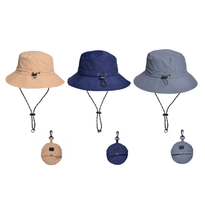 Bucket hat waterdicht, uv-werend, lichtgewicht, draagbaar, geschikt voor buitenactiviteiten zoals vissen, kamperen, wandelen en reizen, met opbergtas.