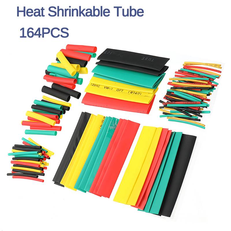 560 Pcs Heat Shrink Tubing Insulation Shrinkable Tubes 2:1 Electrical Wire Cable Wrap Assortment Electric Insulation Sleeve Kit: 164pcs