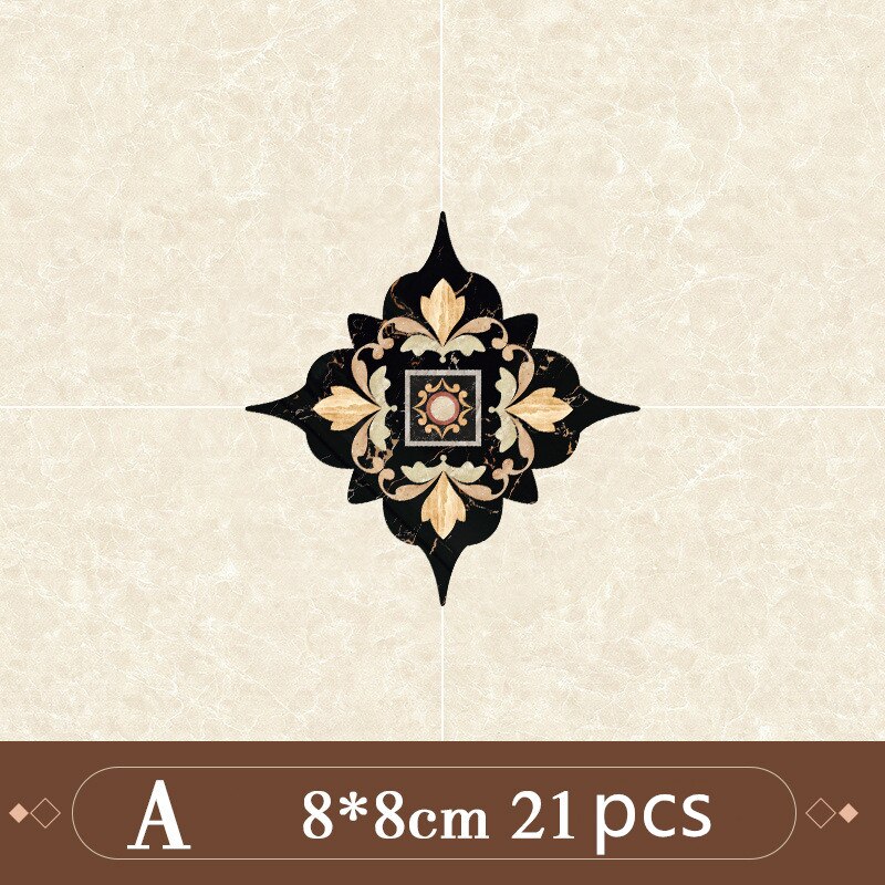 21pcs Self Adhesive PVC Ceramic Tile Stickers Waterproof Wall Sticker Art Diagonal Floor Stickers Kitchen Decorative Sticker: A