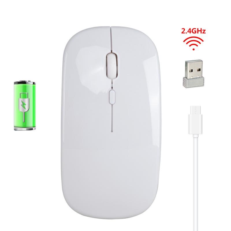 2.4Ghz Wireless Optical Mute Mouse Stylish Slim Mini Comforty Compact Laptop Universal Wireless Gaming Mouse Recharing Mouse: White