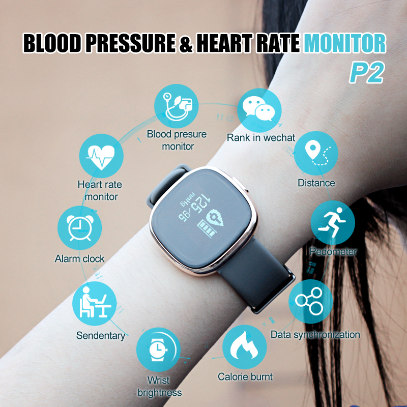 Smart Band Watch P2 Blood Pressure Heart Rate Monitor Smart Bracelet Pedometer Sleep Fitness Tracker for sport