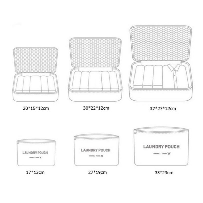 Lokalen lager 6 stücke Reisetaschen Wasserdichte Kleidung Lagerung Gepäck Organizer Beutel Verpackung Cube