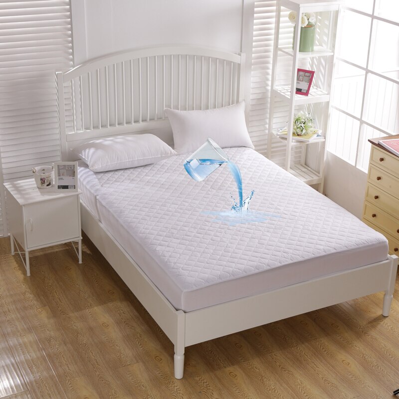 Witte Kleur Waterdichte Gewatteerde Matrashoes Queen Size Hotel Anti-Mijt Quilten Bed Protector Cover Geen Kussensloop