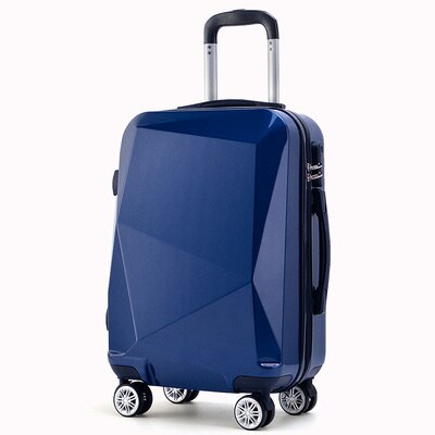 20"22"24"26"Travel Spinner Rolling Luggage Three-dimensional Women Suitcase Mirror Suitcase чехол на чемодан 캐리어: Blue / 20"