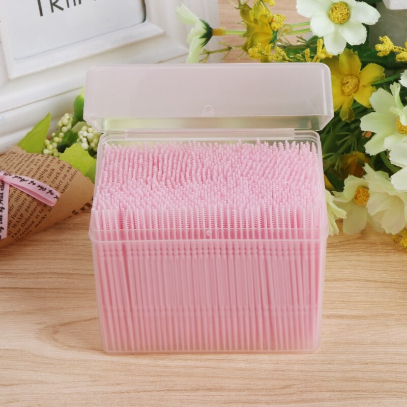 1100 pièces/boîte 6.5cm Double tête dents nettoyage brosse bâton fil dentaire cure-dents doux dentaire fil dentaire alimentaire PP