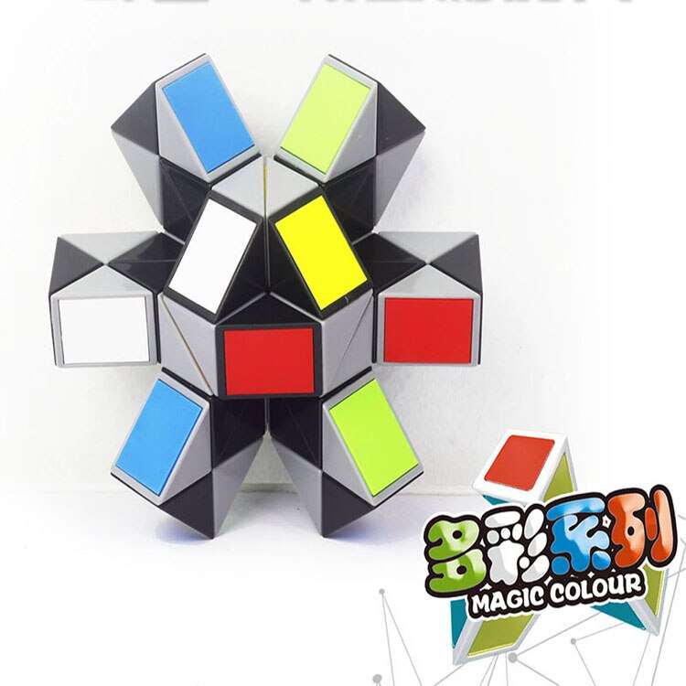 Farverige 3d magiske lineal terning 24/36/48/72 segmenter cubo magico slange twist terning puslespil barn pædagogiske legetøj til børn: 48 segmenter stjerne