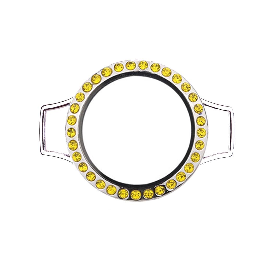 5 Stks/partij Drijvende Living Memory Glas 30Mm Medaillon Voor Pu Lederen Enkele Of Dubbele Wrap Armbanden Drijvende Charms Vrouwen sieraden: L102-yellow-8 glass